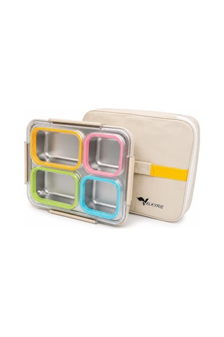 Valkyrie 1500 Ml 4 Bölmeli Paslanmaz Çelik Lunch Box Termal Çantalı 304 Çelik Sızdırmaz Yemek Kabı Çok Renkli