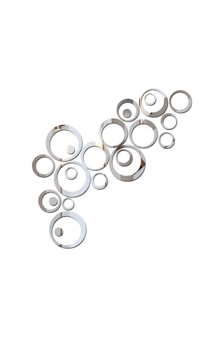 Ruicoo 24 Parça Çıkarılabilir Akrilik Ayna Dekor Seti - Salon Ve Yatak Odası İçin Gümüş