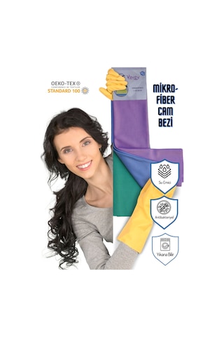 Mikrofiber Su Emici İz Bırakmayan Cam Bezi 3'lü 40 x 60 CM