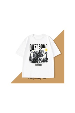 Tarzsokak Beyaz Quest Squad Brokoli Grafik Vintage Dördüncü Kanat Merch Xaden Riorsonekşe