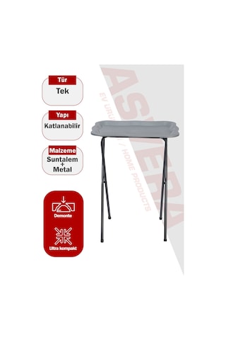 Asvera Zenith Pratik Katlanabilir Kamp Sehpası - Metal Gövdeli Portatif Balkon Ve Piknik Masası Diğer