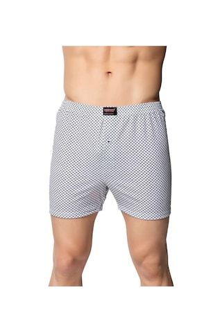 Sedef Yıldızı 4'lü Erkek Rahat Kesim Boxer Karışık Desen - 1012 Çok Renkli