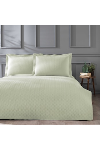 Linens Mist Çift Kişilik Yatak Örtüsü Seti Açık Yeşil Açık Yeşil