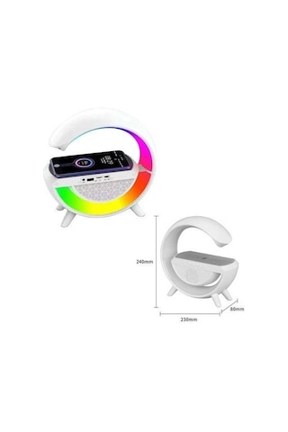 Başkenttekno Led Kablosuz Şarj Özellikli Masa Lambası Bluetooth Hoparlör