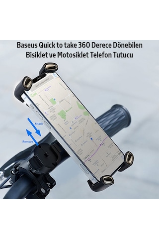 Baseus Quick To Take 360 Derece Dönebilen Bisiklet Ve Motosiklet (177263068)-Siyah