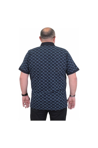 Starbattal Erkek Büyük Beden Polo Yaka Tişört Square 24452 Lacıvert-Lacıvert Lacivert