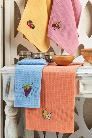 6 Parça Mutfak Kurulama Bezi 40 X 60 Cm Fruit - Mh01152 1 - Renkli: Mh01152 1 Çok Renkli