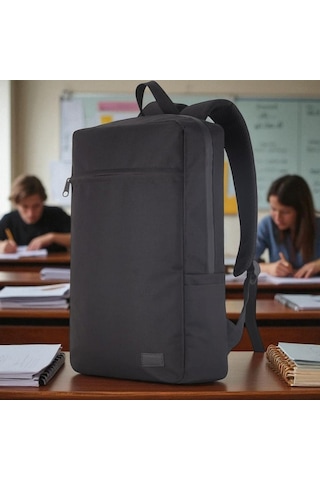 Classone Mila Pr-ek100 15,6' Su Geçirmez Kumaş Fermuar Okul Sırt Çantası Siyah