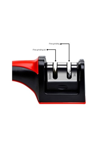 Pazly Seramik Kare Saplı Bıçak Bileyici Kırmızı - Abs + Tungsten Çelik - 19x6x5cm - Kullanım: Whetstone - Ambalaj: Blister