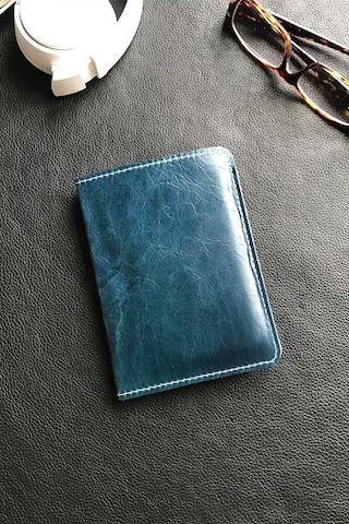 Vip Gift Voyager Pasaport Kılıfı Minimalist Hakiki Deri Pasaportluk Mavi