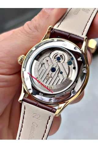Raymond Diplomat Klips Otomatik Mekanizma Erkek Kol Saati Rose Gold