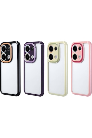 Xiaomi Poco M6 Pro 4g Kılıf Kamera Korumalı Renkli Kenar Ve Çerçeve Tasarımlı Zore Vitamin Kapak-mür Mürdüm