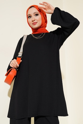 Bigdart Kadın Siyah Tunik Pantolon Alt Üst Takım 6663 001