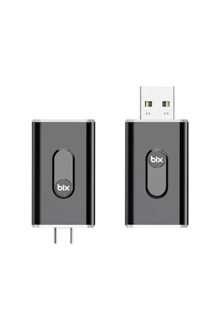 Bix Cb02 2.4g/5g Wifi Carplay Android Auto Kabloludan Kablosuza Çevirici Usb-a Usb-c Çift Uçlu Hibrit Adaptör