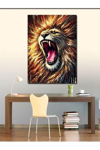 Kanvas Tablo Kükreyen Aslan Portresi 70cmx100cm