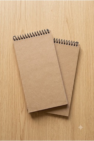Premium Kraft Kapaklı Not Defteri 10x20 Cm, 120 Gr Kalın Yaprak, 30 Yaprak