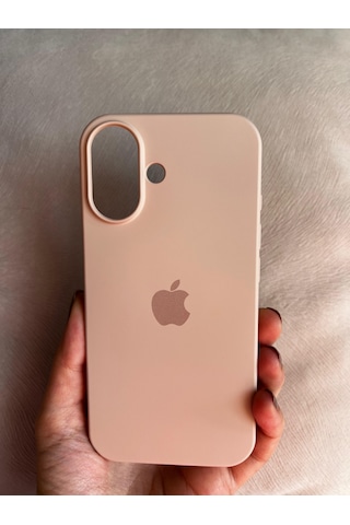 Apple Uyumlu iPhone 16 Plus Logolu İçi Kadife Silikon Lansman Kılıf