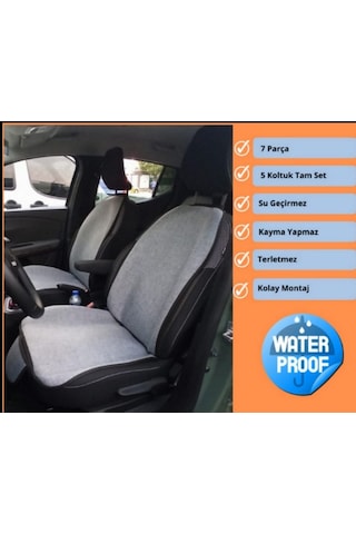 Universal Space Star Ergonomik Terletmez Keten 7 Parça Oto Kılıf Minder Seti