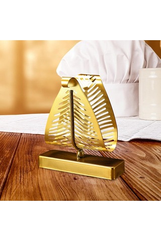 Homyl Peçetelik Tezgah Üstü Mendil Rafı Dikey Metal Kağıt Altın