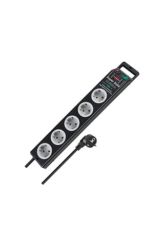 Brennenstuhl Super-solid Surge Protection 13.500 A 5'li Priz, Siyah 0