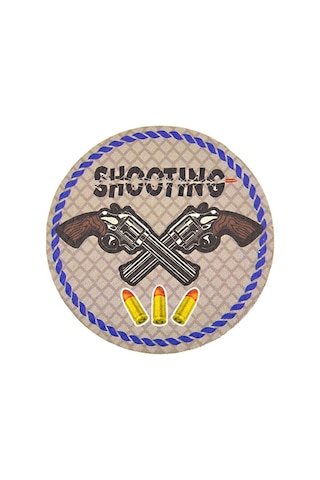 Rovelver Tabanca Shooting - Cırt - Patch - Peç - Arma - 8 Cm Açık Gri