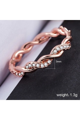 Fastbuy Simple Şık Kadınlar Tam Kristal Sarmal Model Rose Gold Us Size 6 Çok Renkli Takı Çok Renkli