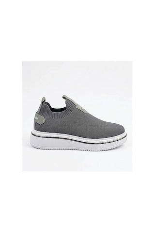 Daytex 1111 Erkek Slip-on - Full Triko Örgü Sportif Kalın Eva Taban Sneaker Füme