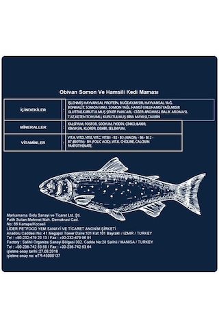 Obivan Somonlu Ve Hamsili Kedi Maması 10 Kg