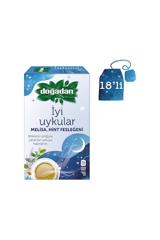 Doğadan İyi Uykular Çayı Melisa Hint Fesleğeni Süzen Poşet 18'li