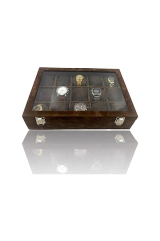 Richbo x 15'li Saat Kutusu Süet Kahve