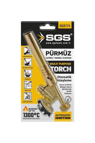 Sgs774 Torch Tav Ve Kaynak Pürmüz Başlığı 1300 Derece Gazlı Torch Alev Tabancası