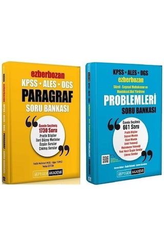 Pegem Kpss Ales Dgs Paragraf+problemler Ezberbozan Soru 2 Li Set Pegem Akademi Yayınları Pegem Kpss Ales Dgs Paragraf+problemler Ezberbozan Soru 2 Li Set Pegem Akademi Yayınları