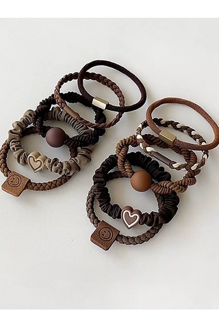 Mını Shop Msk Saç Lastiği Seti 10 Adet. 173789866 Kahve