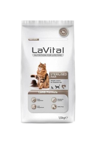 Lavital Kısırlaştırılmış Kuru Kedi Maması Sterilised Adult Kuzu Etli 1,5kg