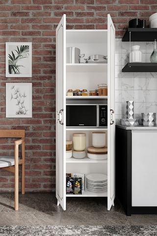 Kznhome 2 Kapaklı 5 Bölmeli Geniş Mutfak Kavanoz Erzak Kiler Dolabı