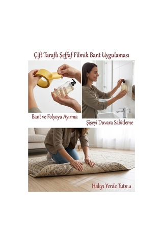 Çift Taraflı Film Şeffaf Bant Montaj Bandı 2.5 Cm 50 Mt Çok Amaçlı 1 Adet
