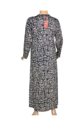 Hesna Kadın Minel Battal Beden Kuplu Boydan Siyah Elbise Desen 22 Siyah