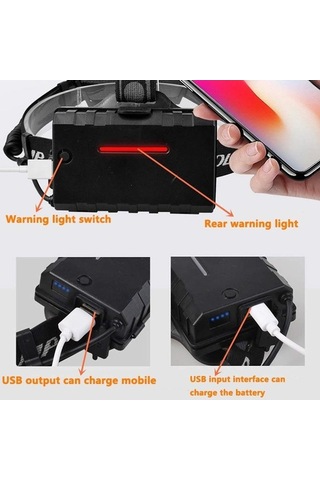 Novahub Usb Şarjlı Süper Parlak Xhp90.2 Led Far, Balıkçılık Kamp Meşalesi, 3x18650 Pil, Çok Renkli Far Balıkçılık Kamp Yakınlaştırma Meşalesi Çok Renkli