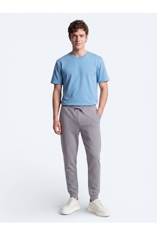 Kip Mavi Düz T-shirt