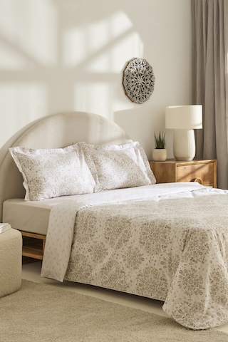 Kaşmir Home Grasy %100 Pamuk Çift Kişilik Nevresim Takımı Bej Bej