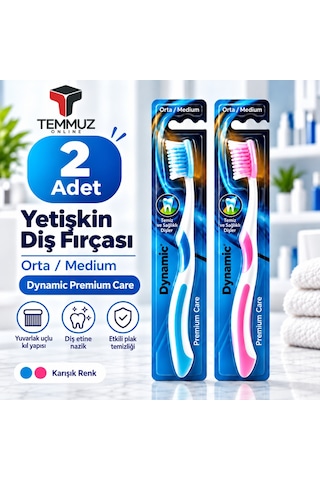 Dynamic Aile Paketi Diş Fırçası Seti 3 Adet 2 Yetişkin Medium + 1 Çocuk Extra Soft Karışık Renk