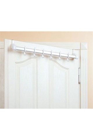 Primanova Kapı Arkası Askılık Beyaz Alüminyum Paslanmaz Yapı 57Cm Çok Renkli