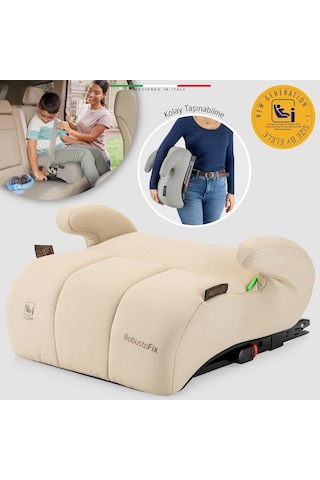 Elele Robustofix I-size Yükseltici Oto Koltuğu İsofix 125-150 Cm 15-36 Kg Bej