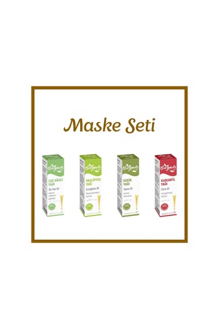 Maske Yağları Seti Çay Ağacı,okaliptus,kekik,karanfil 20 Ml 5'li Set Damlalıklı
