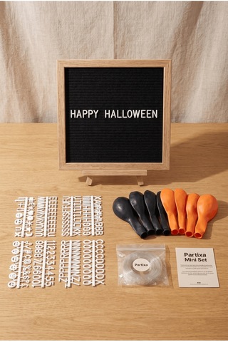 Cadılar Bayramı Halloween Süsleme Mini Set Siyah Keçe Yazı Panosu Standlı Balon Zincirli Tüm Yaşlar