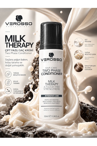 Verosso Milk Therapy Süt Proteinli İki Fazlı Durulanmayan Saç Bakım Spreyi 350 Ml