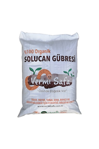 %100 Organik Vermisafa Katı Solucan Gübresi 20 KG Lamine Çuvallı