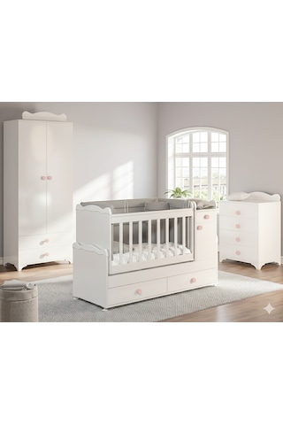 Patiko Sahra 970 2 Kapılı Bebek Odası Takımı Pembe
