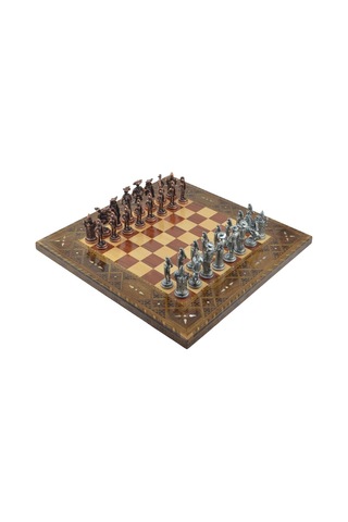 Gifthome Metal Satranç Takımı-seti battal ispanyol antik Ve Sedef