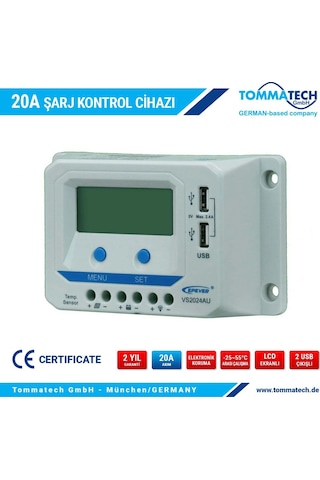 Tommatech 20 A Amper Şarj Kontrol Cihazı